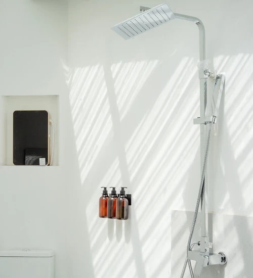 High-pressure showerhead for a revitalizing experience.